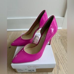 NIB Jessica Simpson "Paryn" Calypso Pink D'Orsay Patent Pumps